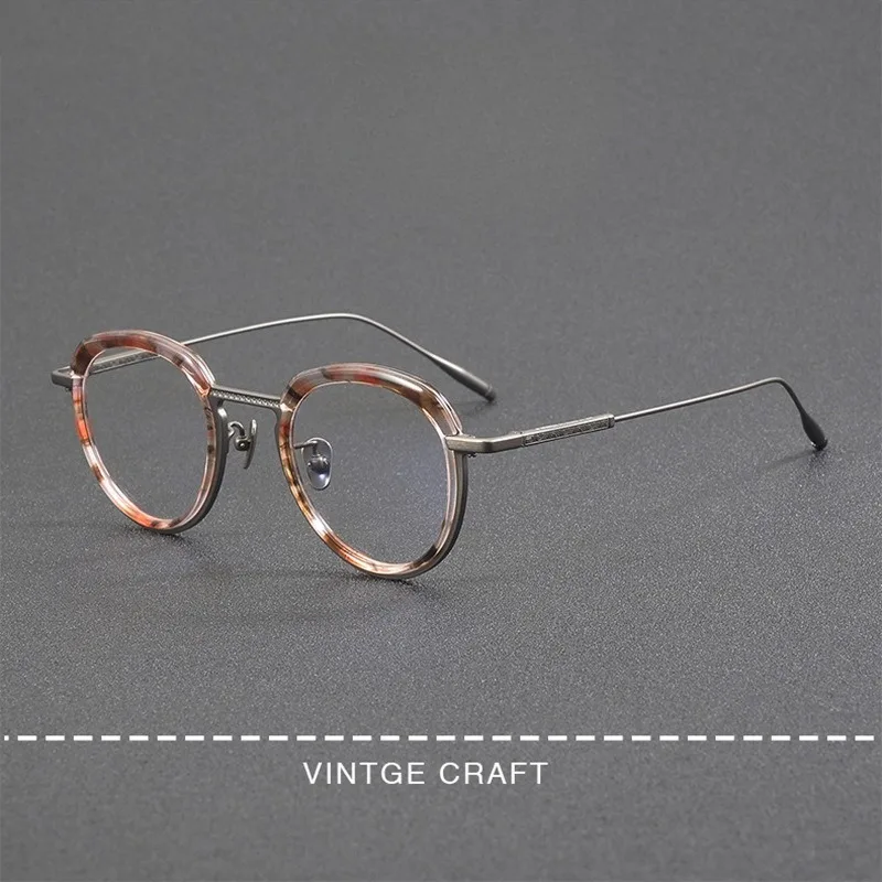 Pure Pure Titanium Acetate Female Myopia Glasses Two-color Anti Blue Light Glasses Reading Prescription Men Eyewear Gafas Opticas - Aliexpress Deal