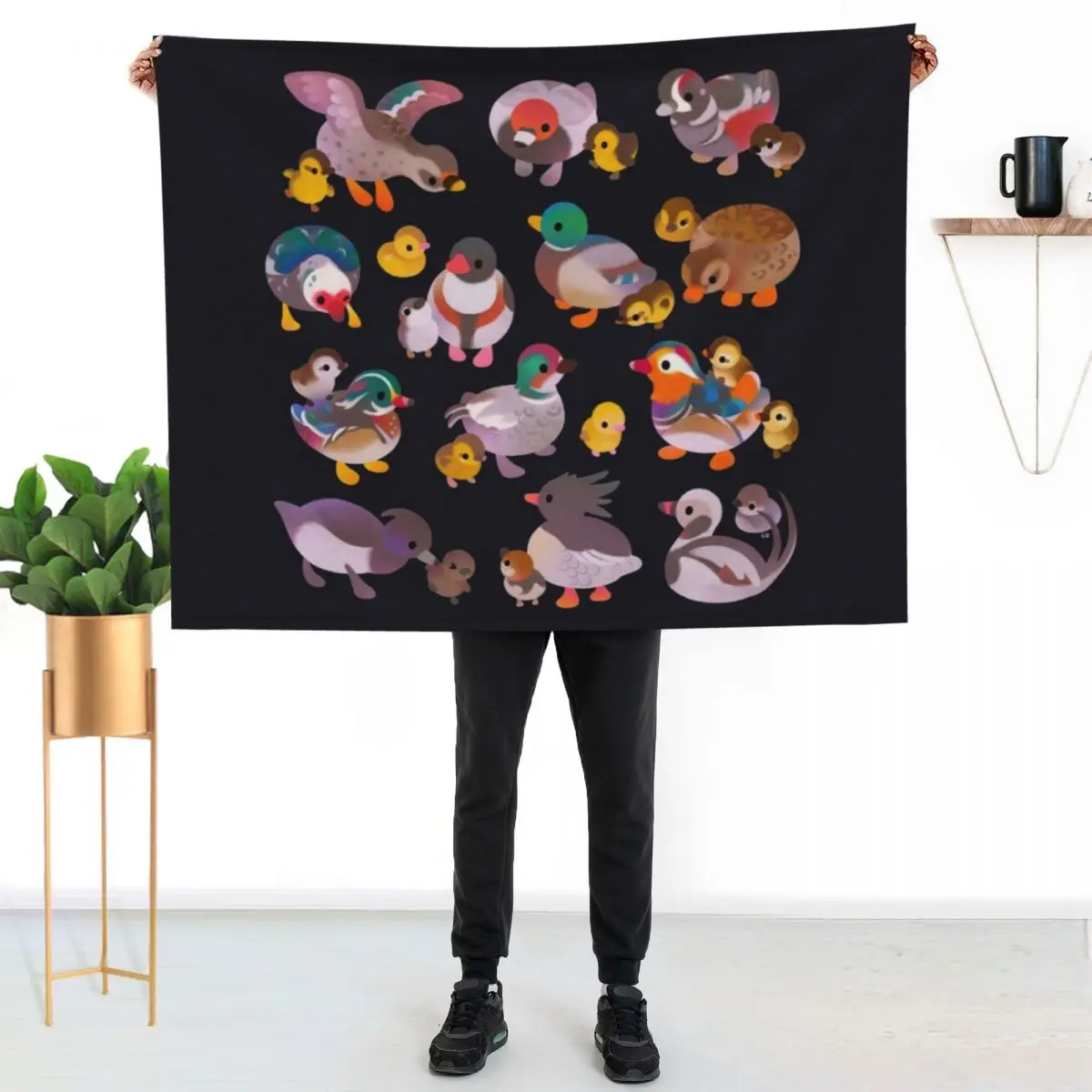 Duck and Duckling - dark Throw Blanket Cute Plaid Thermal Soft Beds Luxury Brand Decorative Sofas Warm Blankets