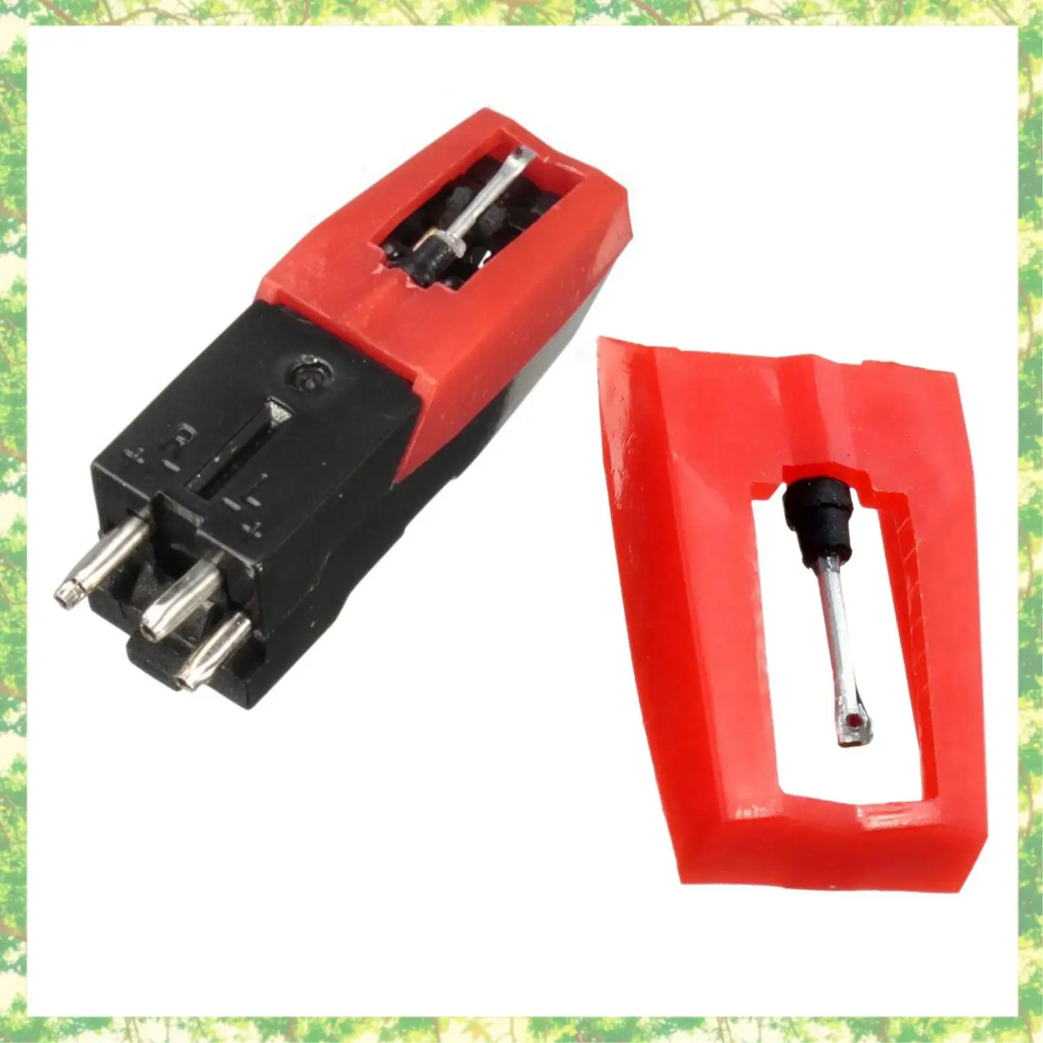 Smart-2 個ターンテーブルダイヤモンドスタイラス蓄音機ターンテーブルビニール Lp 蓄音機レコード針アクセサリースタイラス & レッド & ブラック