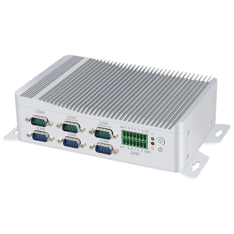 كمبيوتر صناعي صغير Inter i3-6157U يدعم Linux Pfsense GPIO WiFi مع 2xLAN 6xCOM 6xUSB 1xHDMI 1xVGA Windows10 جاهز