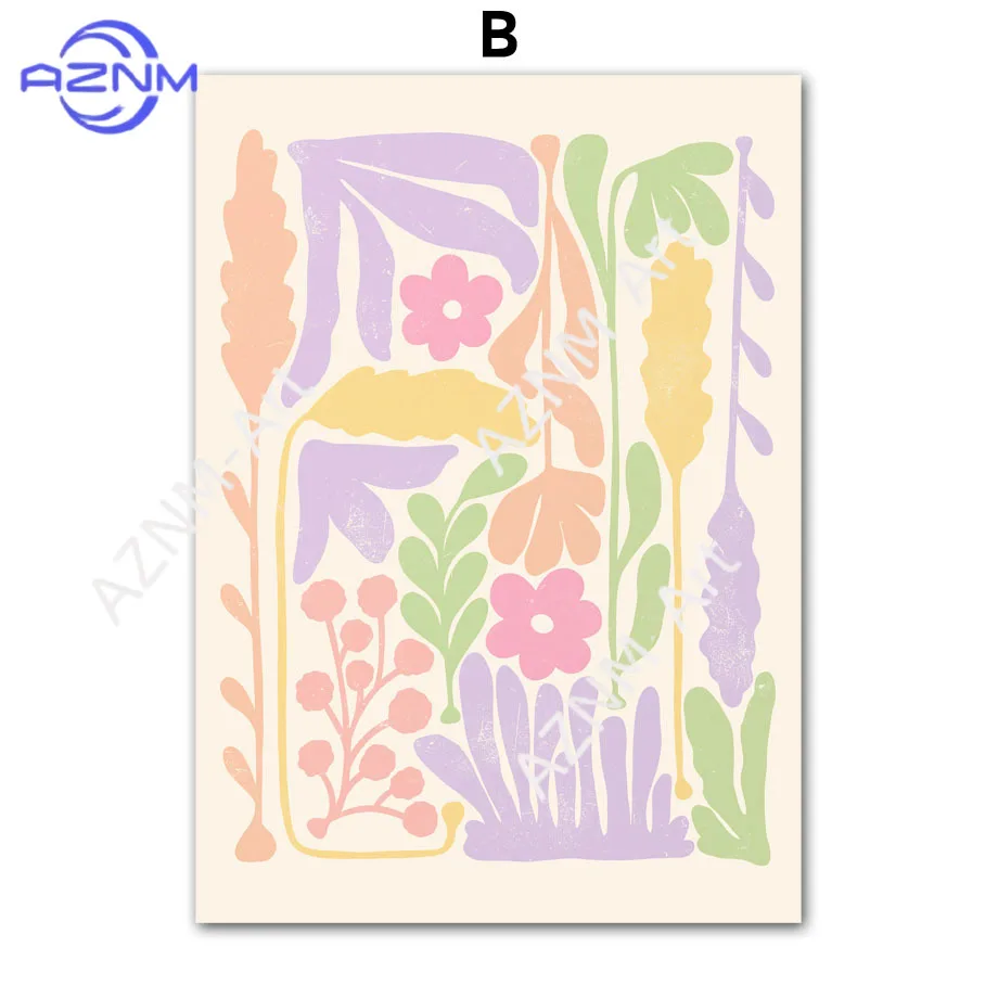 1PC Fresh Flowers Sun Rainbow Silhouette Wall Art Canvas Painting Nordic Poster And Prints Wall Pictures For Living Room Decor - view 3