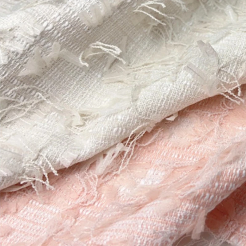 

Beige Pink Jacquard Fabric for Diy Sew Dress Clothing By The Meter Polyester Cotton Material Fashion Cloth Wholesale