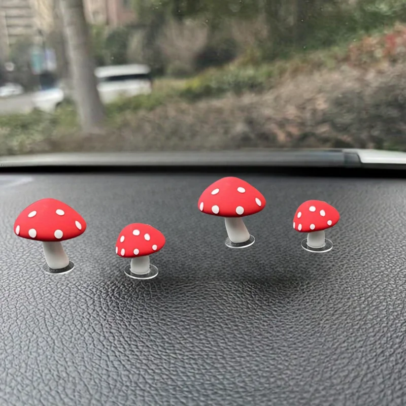 Cute Mushroom Healing Decoration Series Car Decorations, New Car Interior Car Center Console Ornaments
