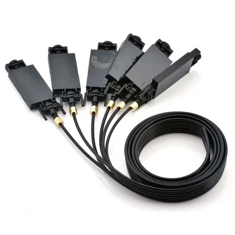 1Set 6‑Color Ink Tube Hose Pipeline, with Square Damper, Screw Nuts & Oring for Epson XP600 TX800 UV Ink Damper Filter
