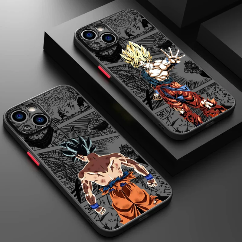 Phone Case For Xiaomi Redmi Note 13 12 11 10 10C 10X 9 9A 9T 9C 8 7 Pro Plus 5G Matte Transparent D-Dragons Balls Gokus Cover