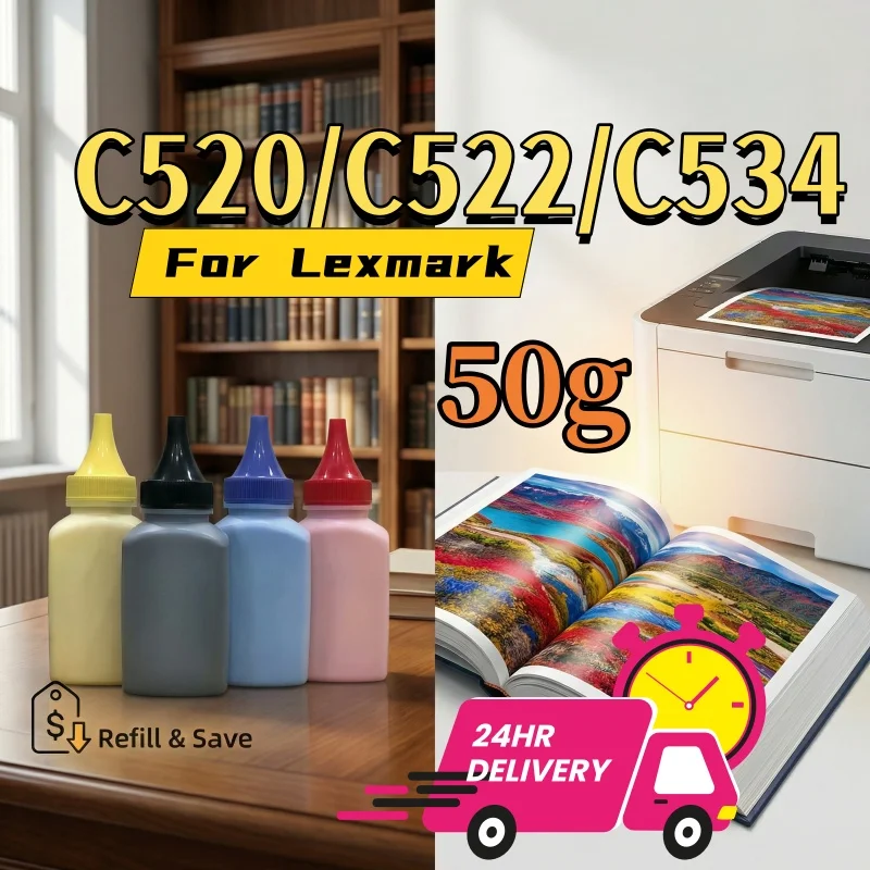 

50g printer Toner Refill For Lexmark C520/C522/C534/C530/C532/C534 Toner Cartridge