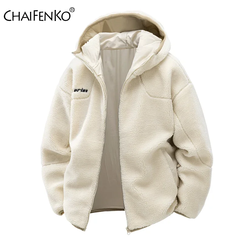 Outdoors Casual Hooded Men Coat Winter Windproof Fashion Thicken Parka New Loose Keep Warm Comfortable Fleece Solid Jacket Men
