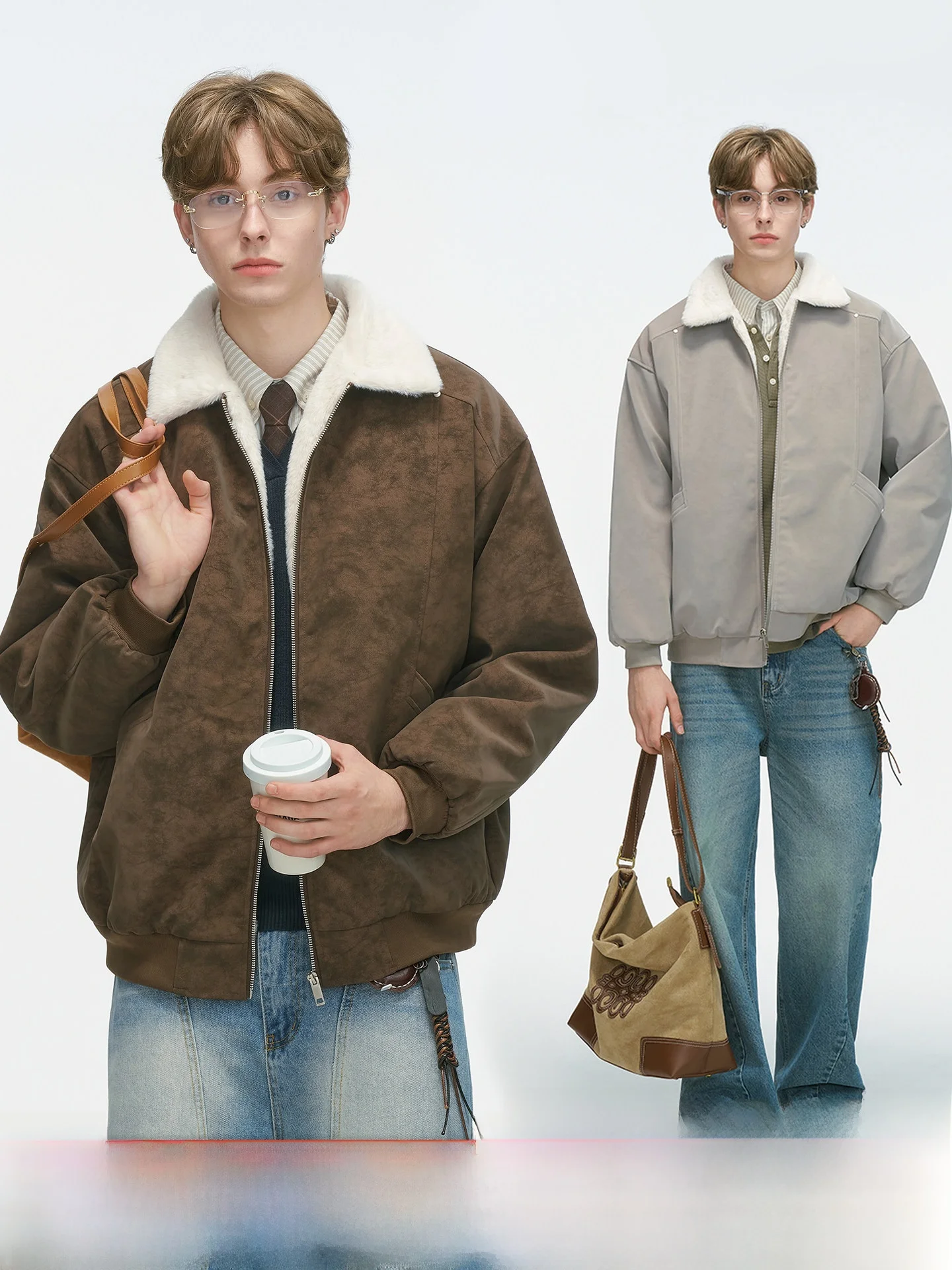 

Мужская зимняя рабочая куртка из утолщенного хлопка с бархатным начесом и вставками из искусственной кожи, молодежная повседневная верхняя одежда