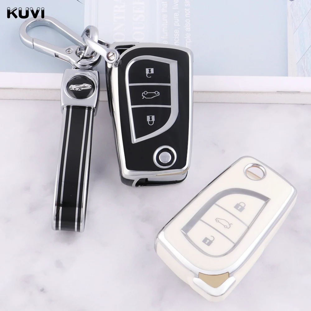 

3 Buttons Fashion New TPU Car Key Cover Case for Toyota Auris Corolla Avensis Verso Yaris Aygo Scion TC IM 2015 2016 Camry RAV4