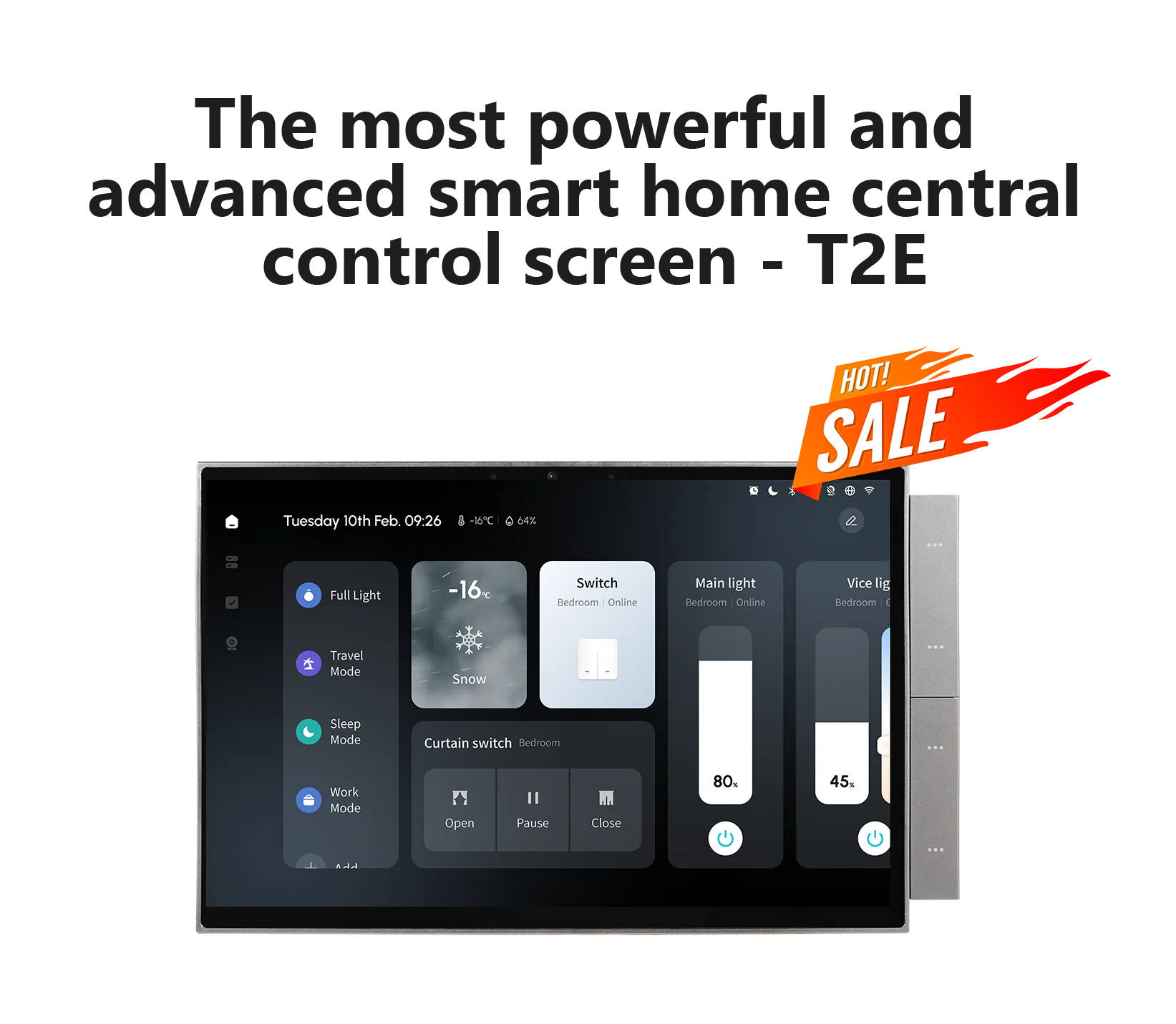 Tuya Smart Central Control Panel With 10.1 Inch Android Large Touch Screen Built-in Zigbee BLE Gateway Arabic Language