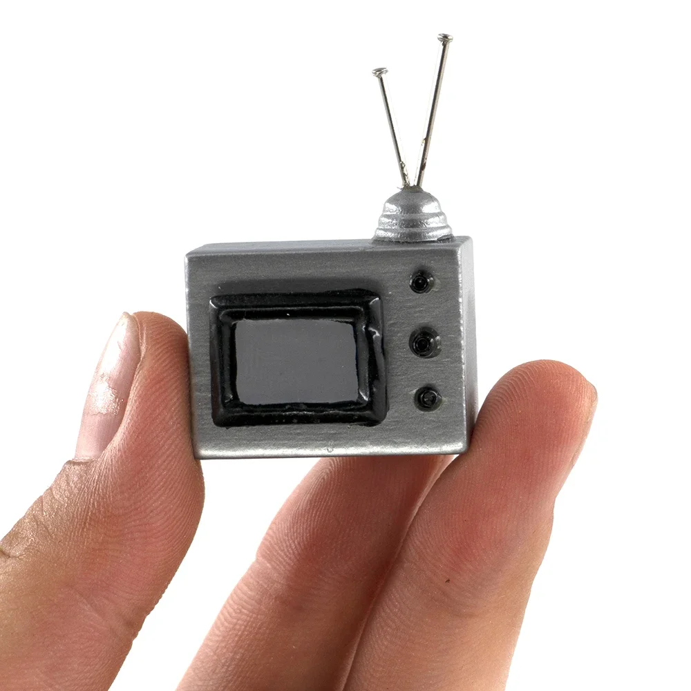 1/12 Poppenhuis Miniatuur Hars Televisie Mini TV Model Speelgoed voor Poppenhuis Accessoires Decoratie ob11 bjd