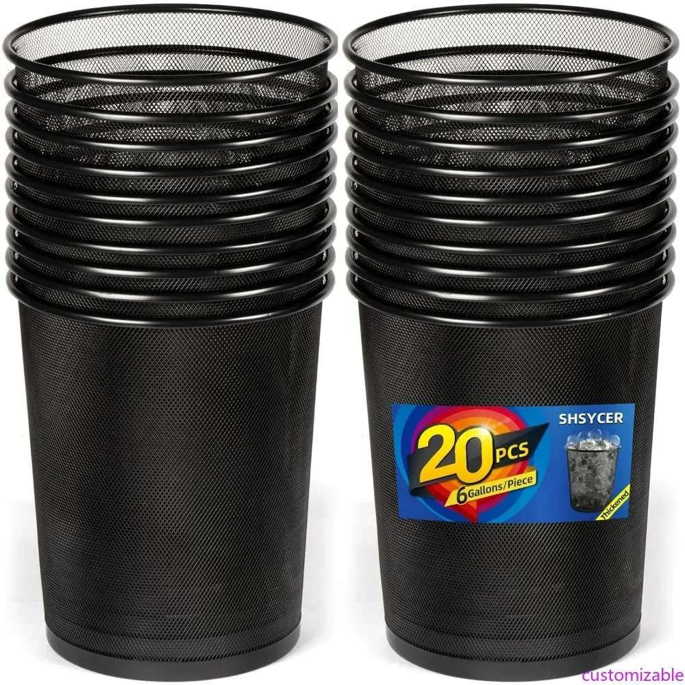 

Набор из 20 круглых металлических мусорных корзин с сеткой 6 меш для офиса и переработки отходов