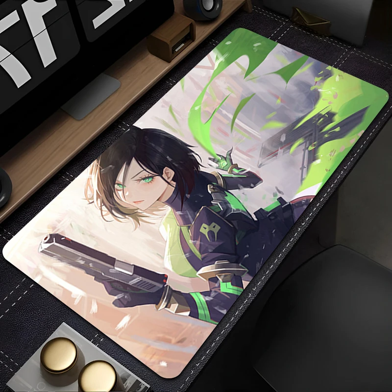 แผ่นรองเมาส์สำหรับเล่นเกมวี-วาโลแรนท์ ไวเปอร์ออกแบบแผ่นรองเมาส์ยางกันลื่นเย็บขอบโต๊ะแผ่นรองคีย์บอร์ดแผ่นรองเมาส์สำหรับเล่นเกมและงานสำนักงาน
