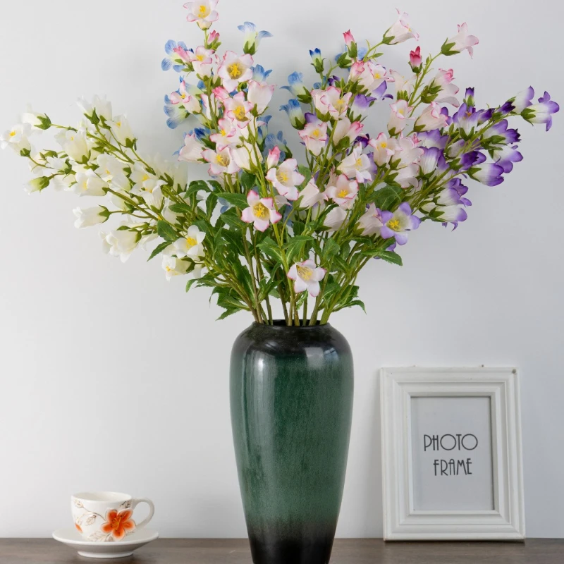

12pcs 76cm Artificial Campanula Branch Silk Fake Flowers Simulation Campanulas Plant Purple Flower Shopping Mall Decoration