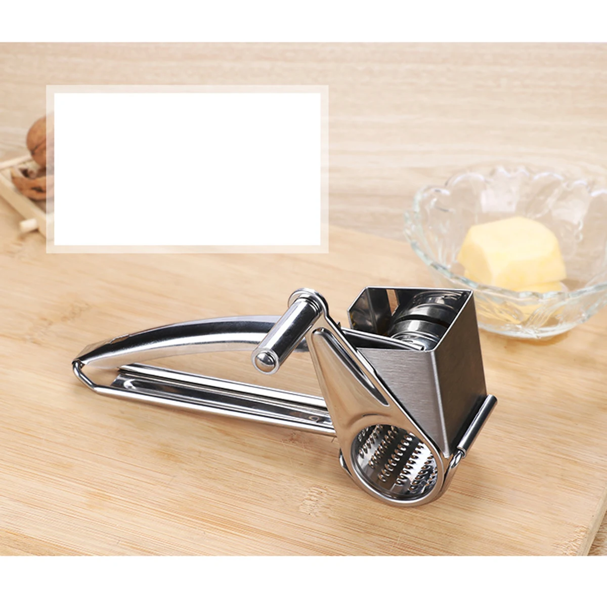 

Stainless Steel Kitchen Grater Cheese Shredder 21x8 3x8 3cm Hand Crank Food Chopper Veggie Tool Easy Clean Dishwasher Safe