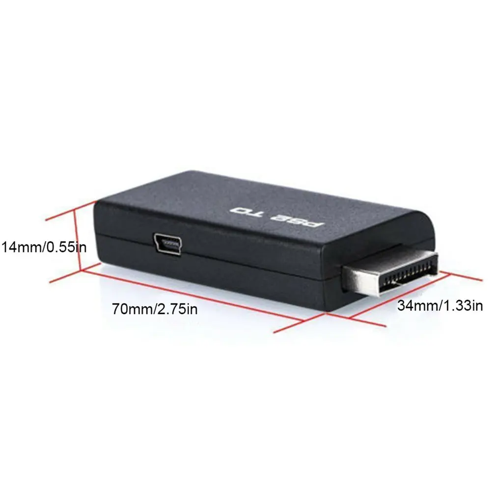 Adaptador compatível com ps2 para hdmi, resistente, estável, conversor compatível com hdmi, com adaptador de áudio e vídeo, dropshipping