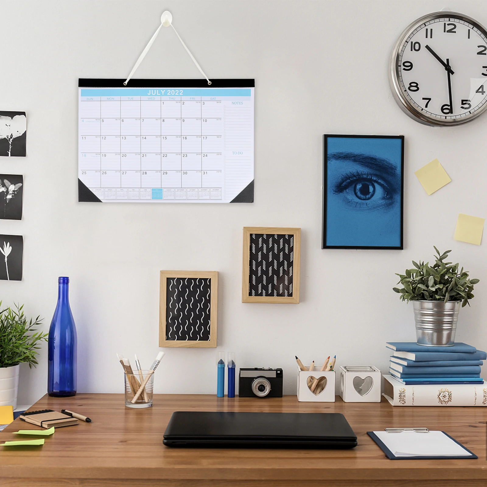 

1pc 2022 Wall Hanging Calendar High-Quality Paper Schedule Planner Notepad Simple Design Time Management Assistant For