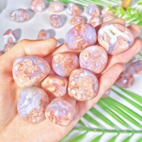 5PCS 10-50mm High Quality Pink Agate Natural Tumbled Crystal Stones,Natural Crystals Quartz Minerals,Gemstones,Glitter