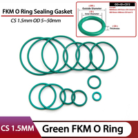 10/50pcs CS 1.5mm OD 5~50mm FKM O Ring Insulation Oil Resistant High Temperature Resistance Fluorine Rubber Rings Sealing Gasket
