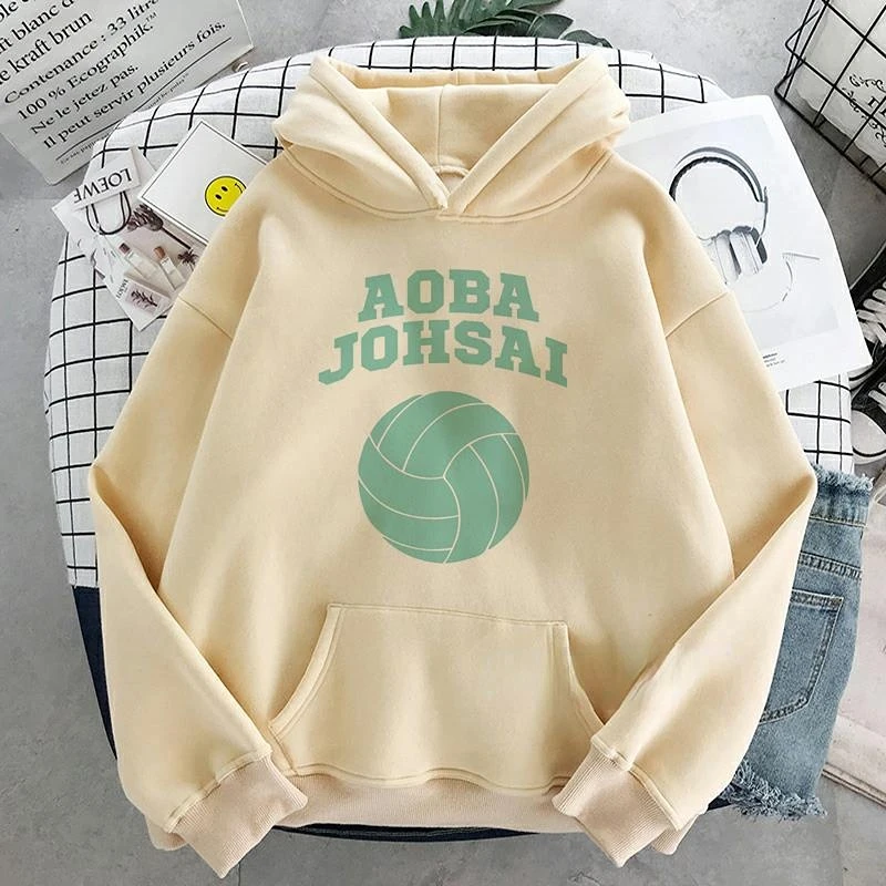 Haikyuu Anime AOBA JOHSAI Print Men Women Hoodies Harajuku Casual Streetwear Pullover Autumn Winter Boys Girls Warm Tracksuit