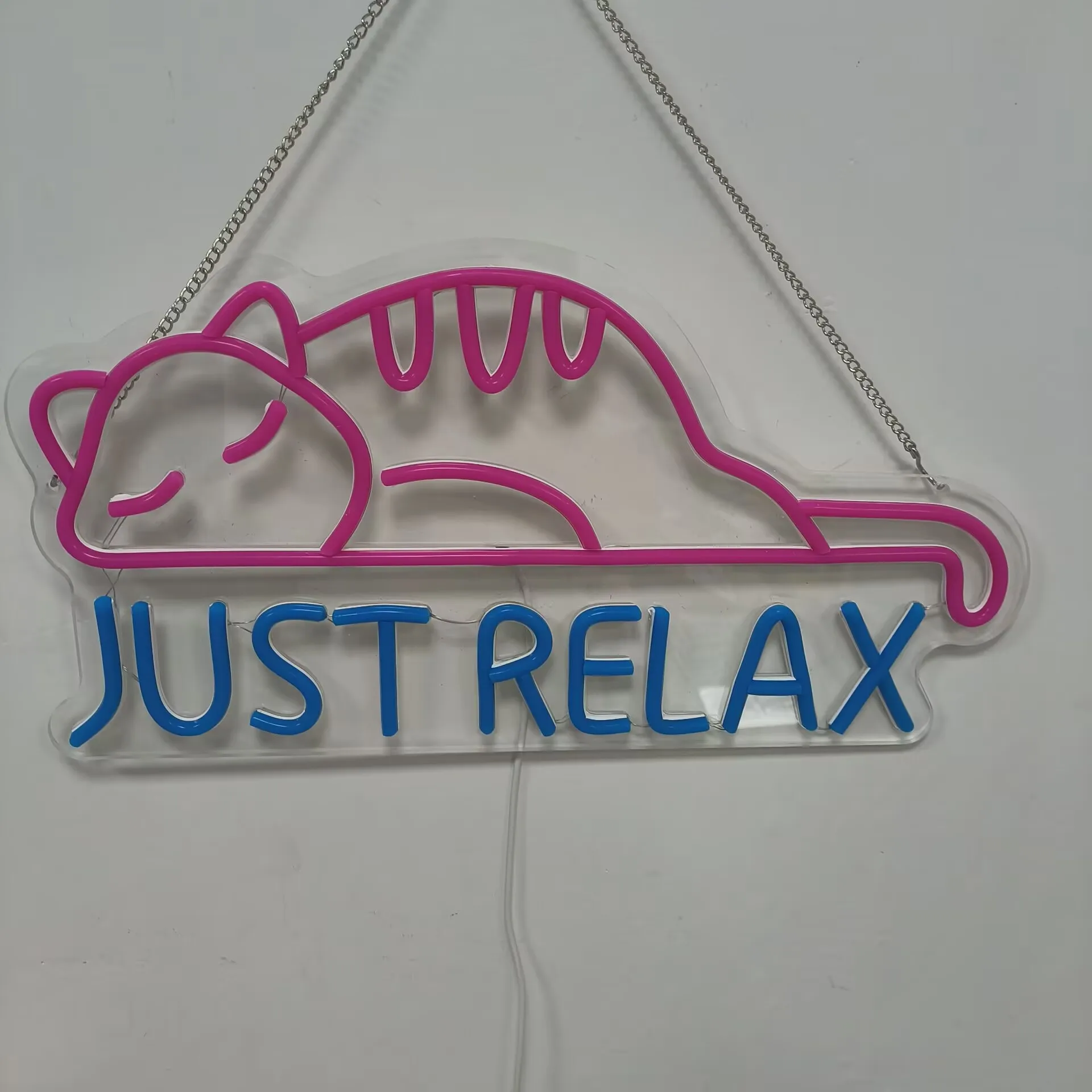 JUST RELAX Neon-Neonlichtschild, USB, dimmbar, LED-Neonschild, Wanddekoration für Schlafzimmer, Spielzimmer, Wohnzimmer, Geburtstagsparty-Geschenke