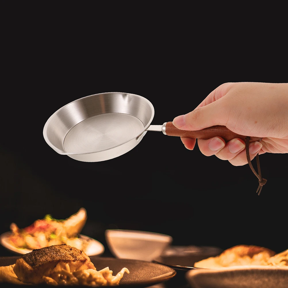 

Stainless Steel Nonstick Small Frying Pan Flat Base Egg Pan Comfortable Handle Anti-Scald Kitchen Cooking Tool