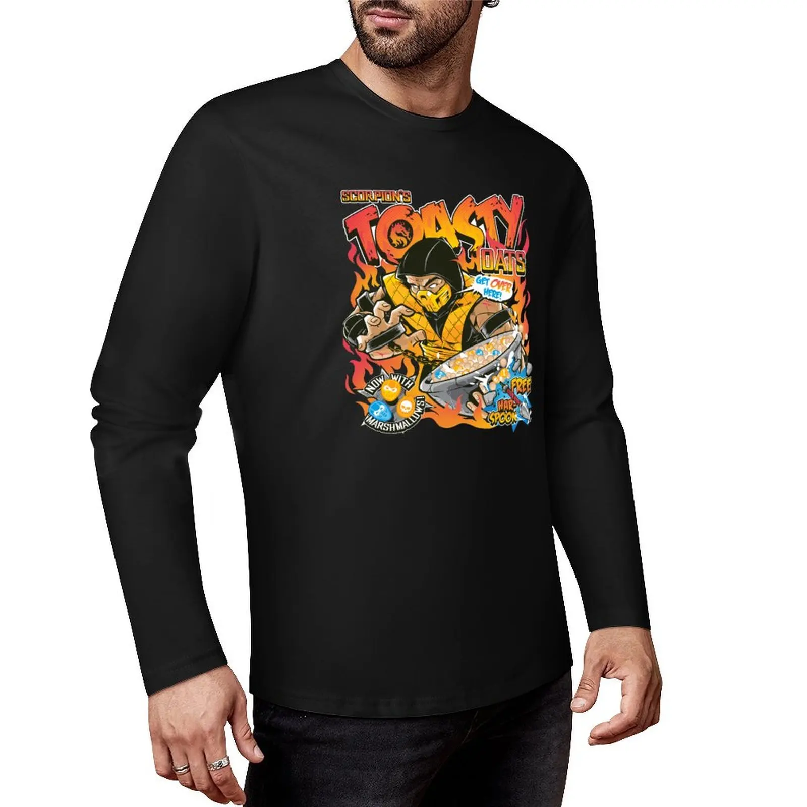 Toasty Oats Long T-Shirt black t shirt heavyweight t shirts sweat shirt Men's cotton t-shirt