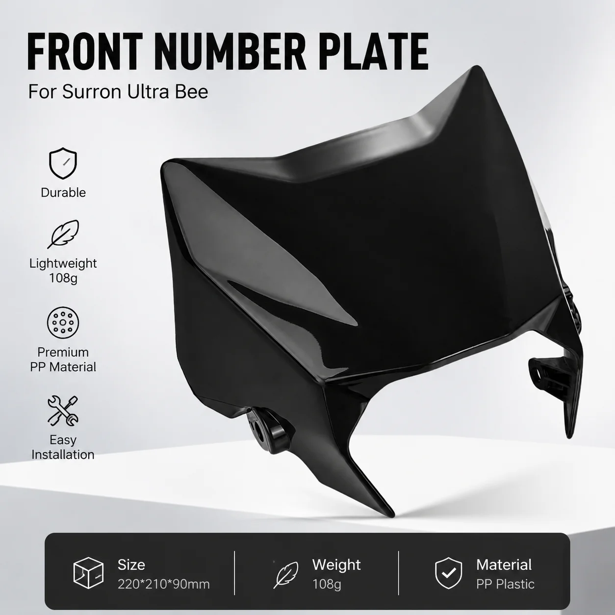 Wintai Customizable PP Motorcycle Headlight Housing Front Cover   Ultra Bee Electric Dirt Bike Wear Resistant