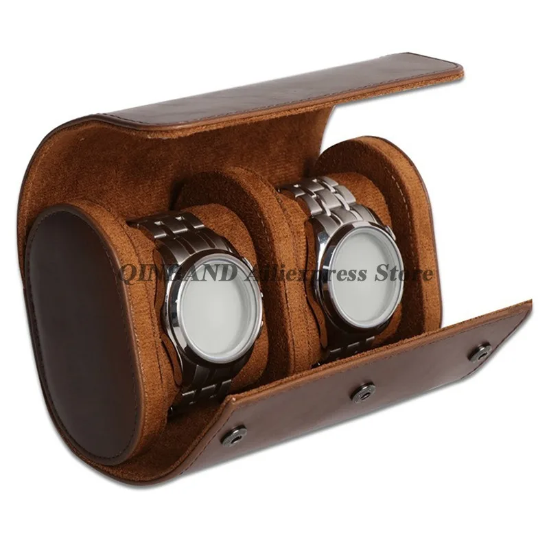 PU Leather Watch Case Classic Travel Storage Watch Organizer Leather Bag Prevent Scratching and Oxidation Watch Roll Travel Case