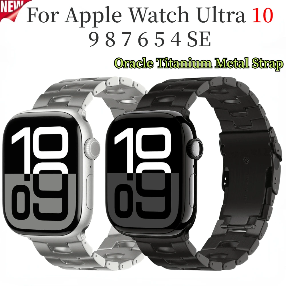 Metalowy pasek Oracle Titanium do Apple Watch Ultra3 11 10 9 8 7 6 5 4 SE Advanced Bracelet iWatch 49mm 46mm 45mm 41mm 44mm 42mm