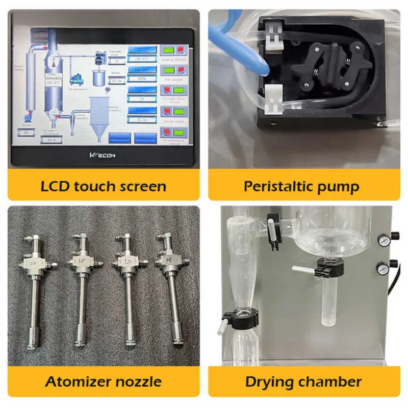 Lab Scale 2L/H Washing Flavor Egg Milk Powder Small Mini Dryer Hine Two Fluided Spray Drying Equipment