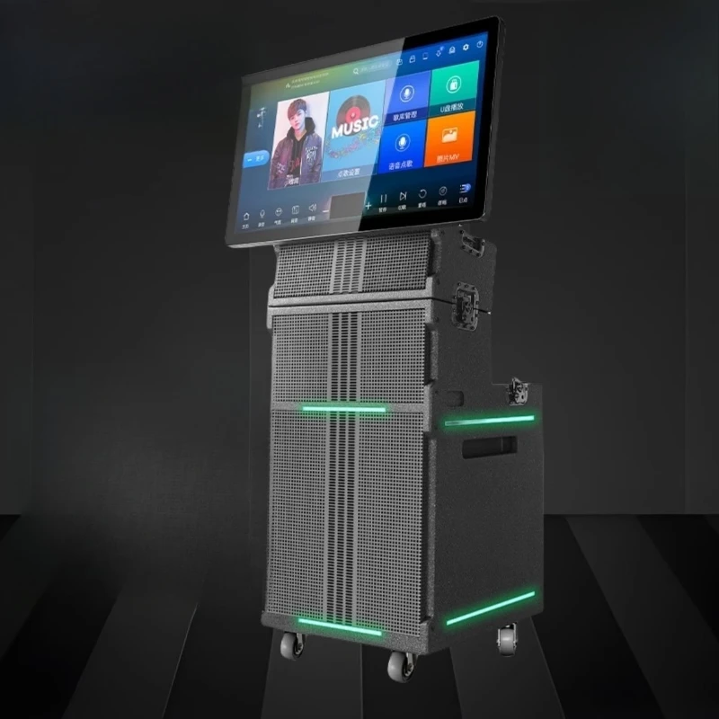 

Large screen folding stereo outdoor k-song speaker with display screen, square dance karaoke