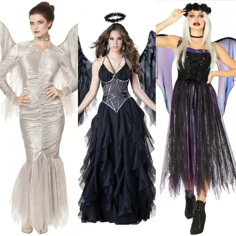 

Dark Angel Costume Halloween Party Angel Outfit Cosplay Costume Black Angel Devil Suit New Arrival Women's Traditional Chines...