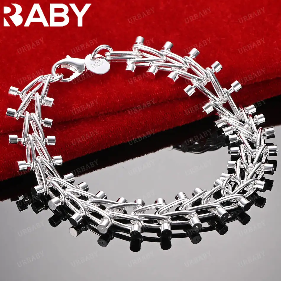 URBABY 925 فضة تصميم أساور للنساء الرجال الإبداع الهدايا الشارع كل مباراة الحفلات والملابس اليومية