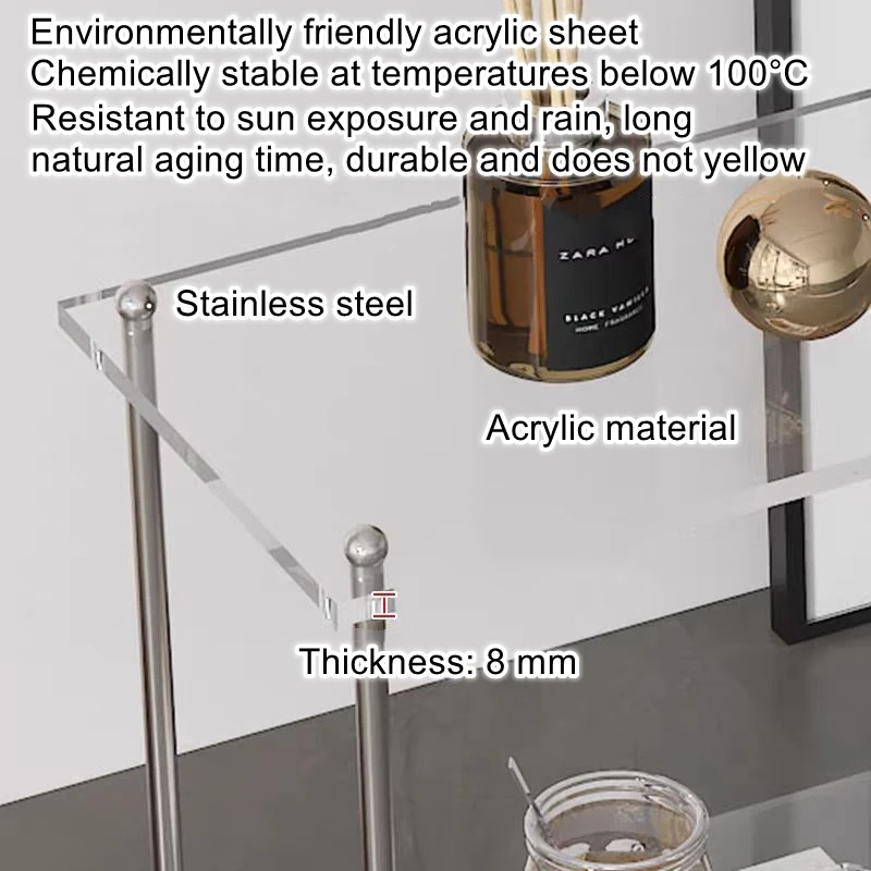 Acrylic small trolley, living room sofa side table, movable coffee table