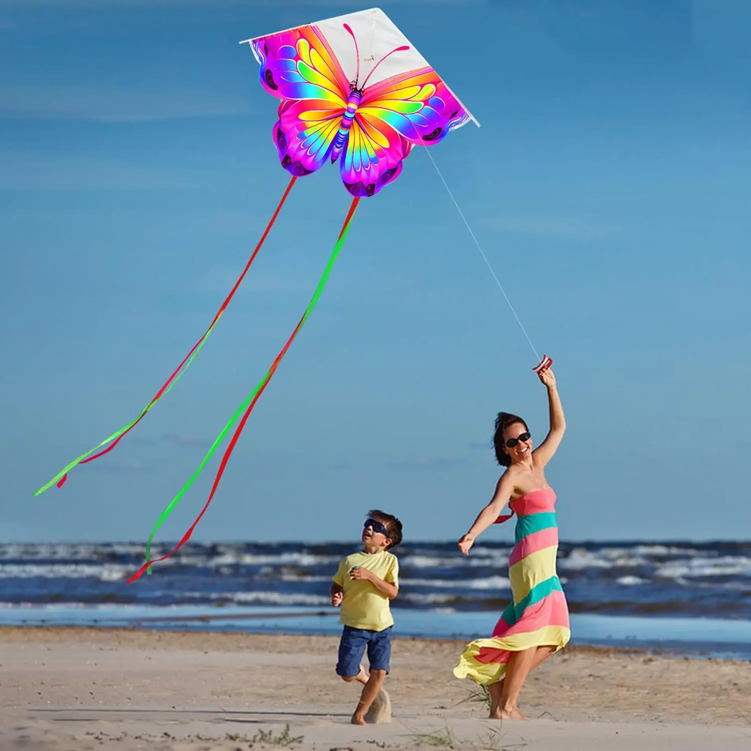 Cerf-volant papillon coloré avec ficelle et poignée, 2 pièces/ensemble, pour enfants et adultes, nouveaux objets