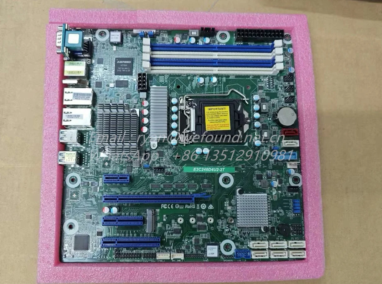 E3C246D4U2-2T for ASRock mATX Motherboard, Xeon E-2100/E-2200 Series Processors, RJ45 (10GbE) by  X550-AT2