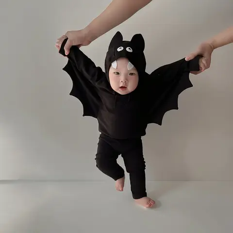 2025 Halloween Baby Romper Spädbarn Onesie Fladdermusärm Småbarn Unisex Bomullsoutfit för Fest Söta Pojkar Flickor Jumpsuits Kläder 6 best sales Halloween-kostym för bebisar - №4