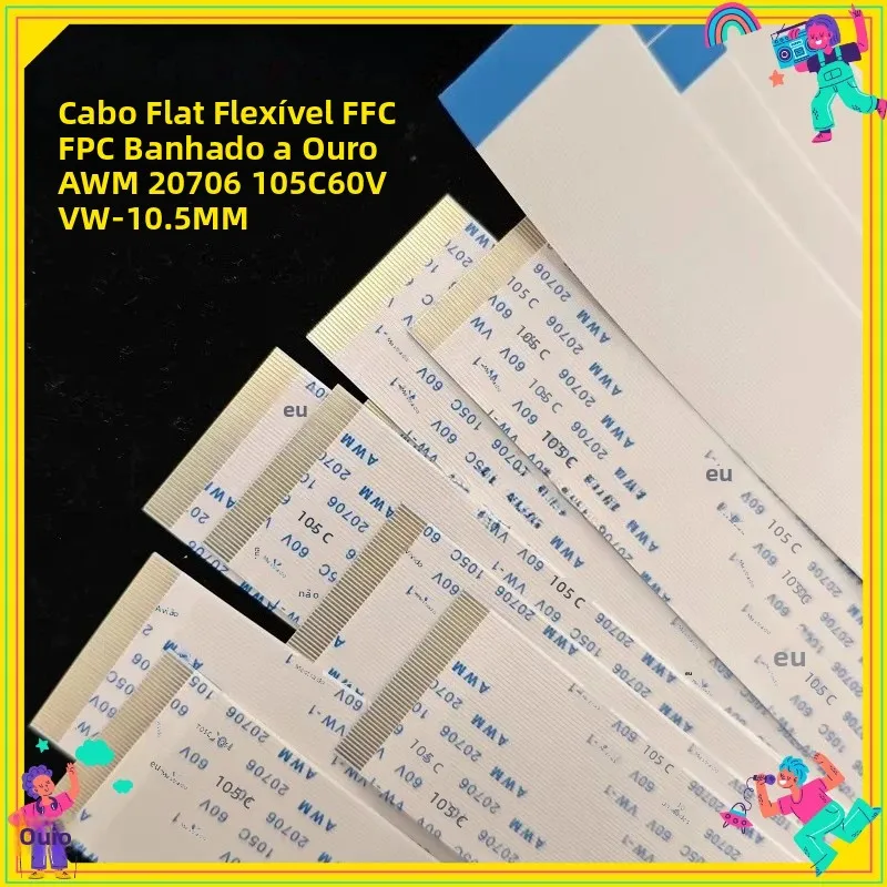 5-pecas-de-cabo-flexivel-plano-ffc-fpc-banhado-a-ouro-awm-20706-105c-60v-vw-1-com-passo-de-05mm-opcoes-de-pinos-com-pinos-direcionados-ou-invertidos-e-varias-opcoes-de-contagem-de-pinos