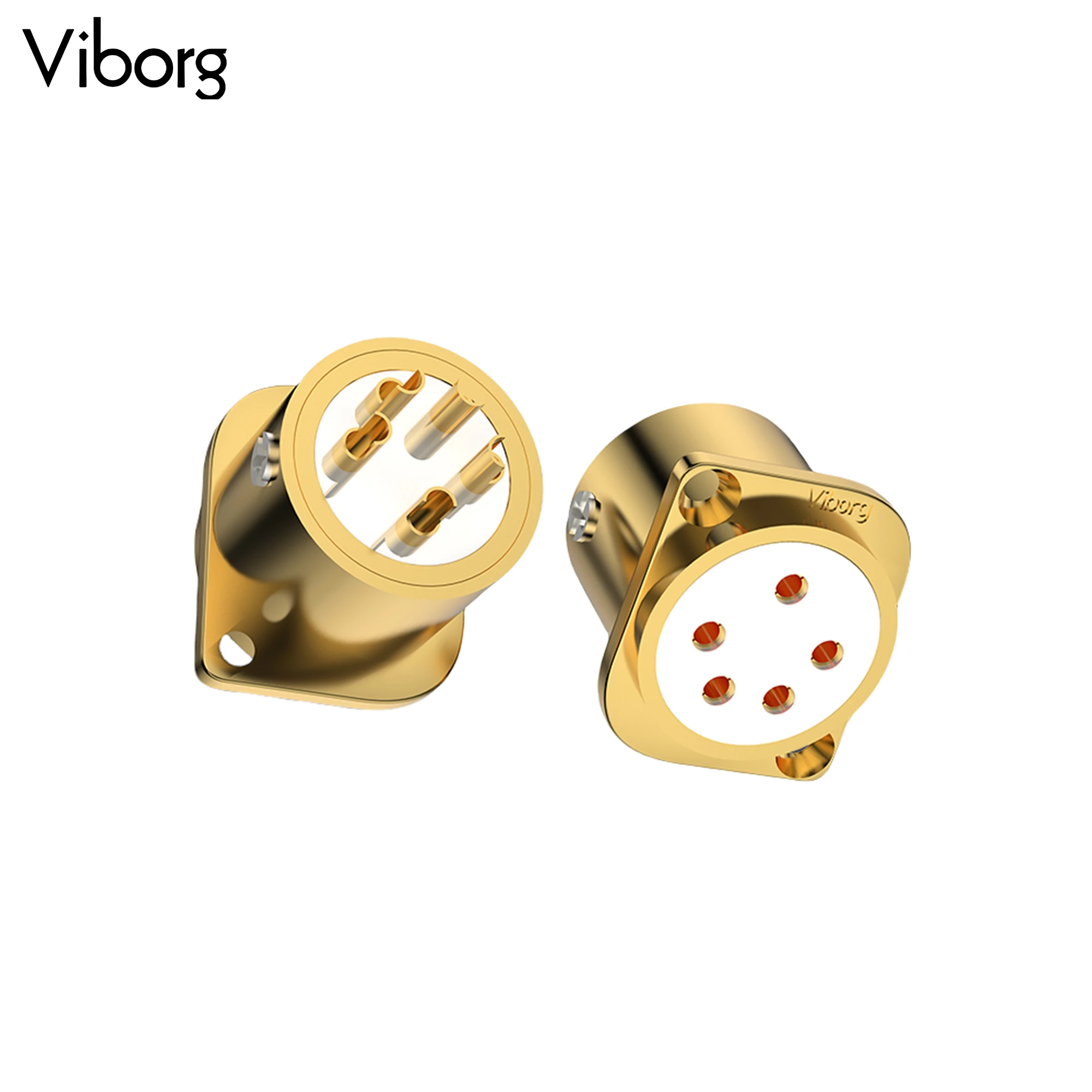 1pc Viborg CF205G Reines Kupfer 24K Gold Überzogene 5PIN XLR buchse Ausgewogene kopfhörer Stax Männlich Jack stecker Stecker HIFI DIY – Detail 3