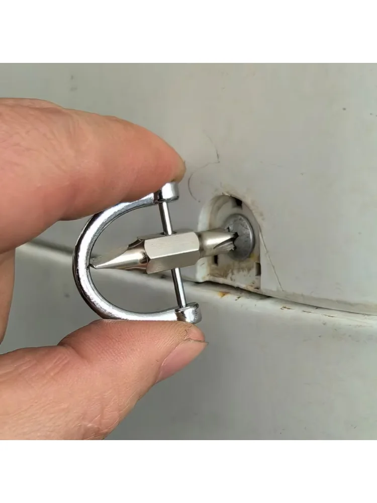 Portable Horseshoe Buckle Keychain Screwdriver Multifunction Pocket Screw Removal Tools Key Ring Repair Tool Mini Screwdriver