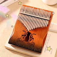 Hluru 21 Key Mahogany Kalimba 17 key Thumb Piano Portable Finger Piano Mbira for Beginner Gifts for Adults/Kids