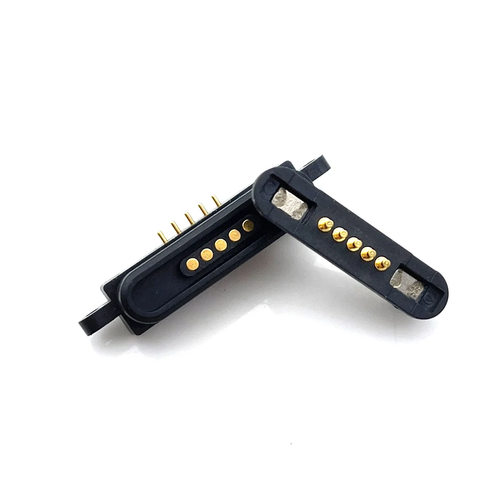 1Pair 5 Pin With Ears Waterproof 5P Large Current Magnetic Pogo Pin Connector Pogopin Male Female Spring Loaded DC Power Socket