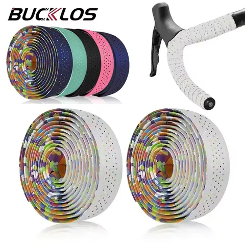 BUCKLOS-Cinta para manillar de bicicleta, barra de mango de carreras de carretera que absorbe los golpes, envoltura antideslizante, cintas para barra de bicicleta de grava suave, cinturones