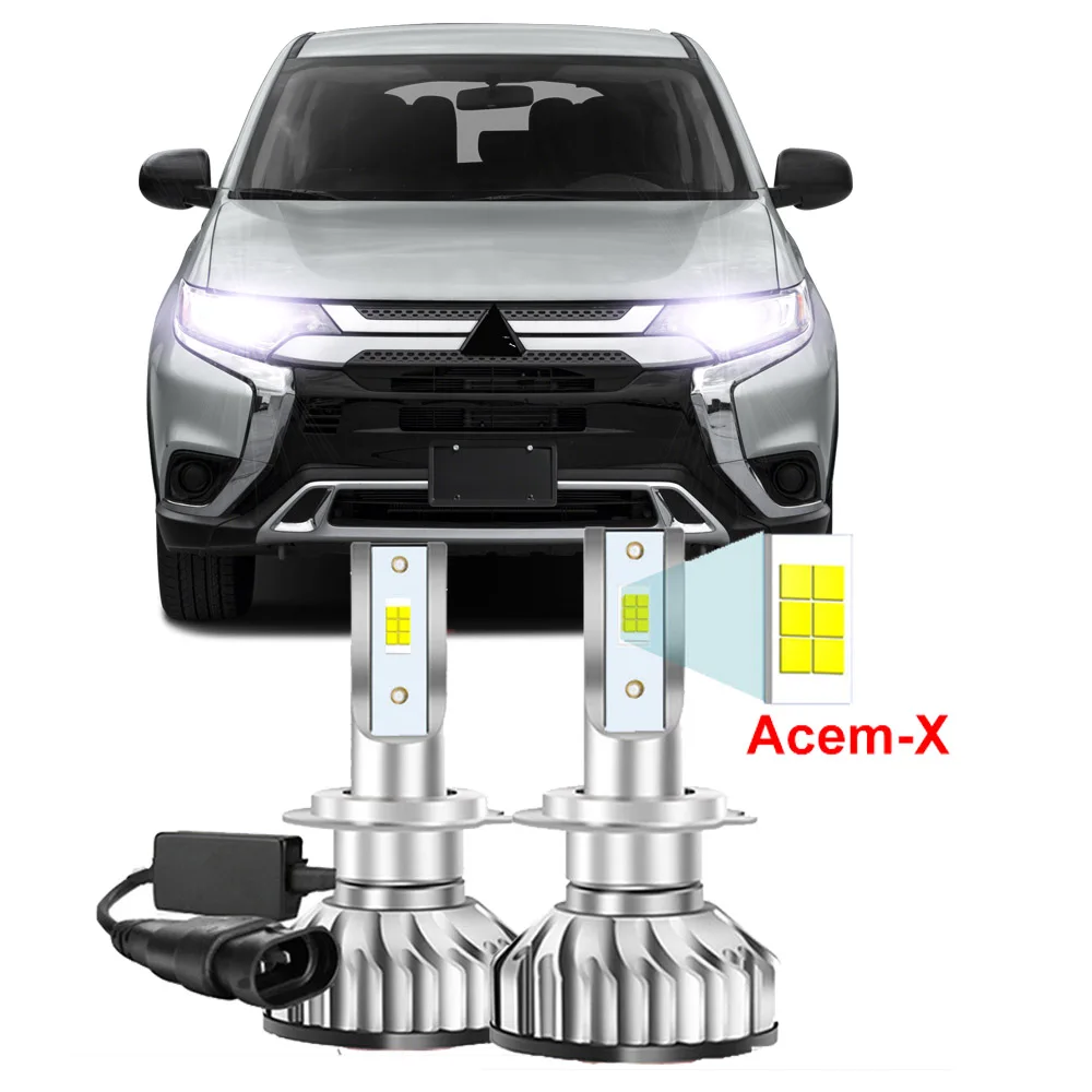 

2Pcs Car LED Headlight Bulbs For Mitsubishi Outlander For Outlander PHEV 2016-2020 High Low Beam Canbus