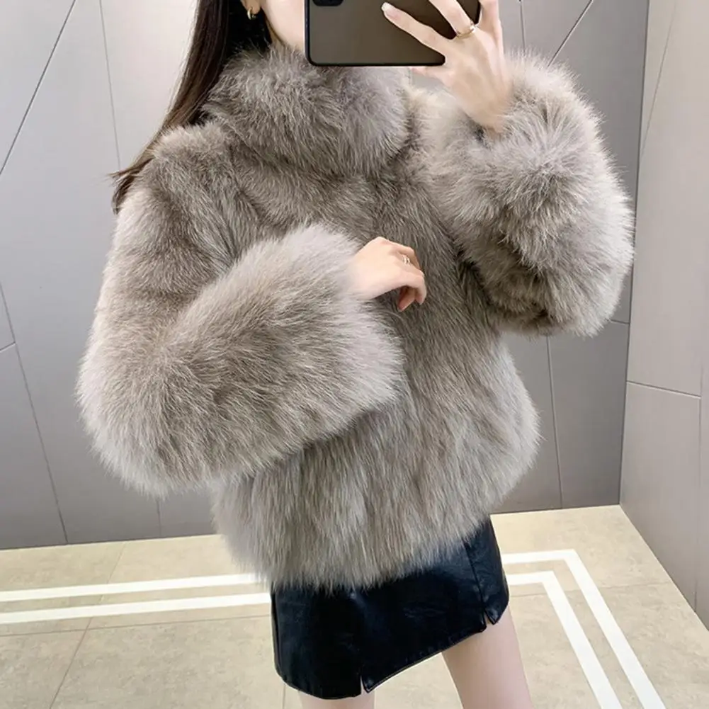 Autumn Winter Oversized Loose Casual Luxury Soft Thick Warm Hairy Faux Coat Women Long Sleeve Fluffy Jacket 2024