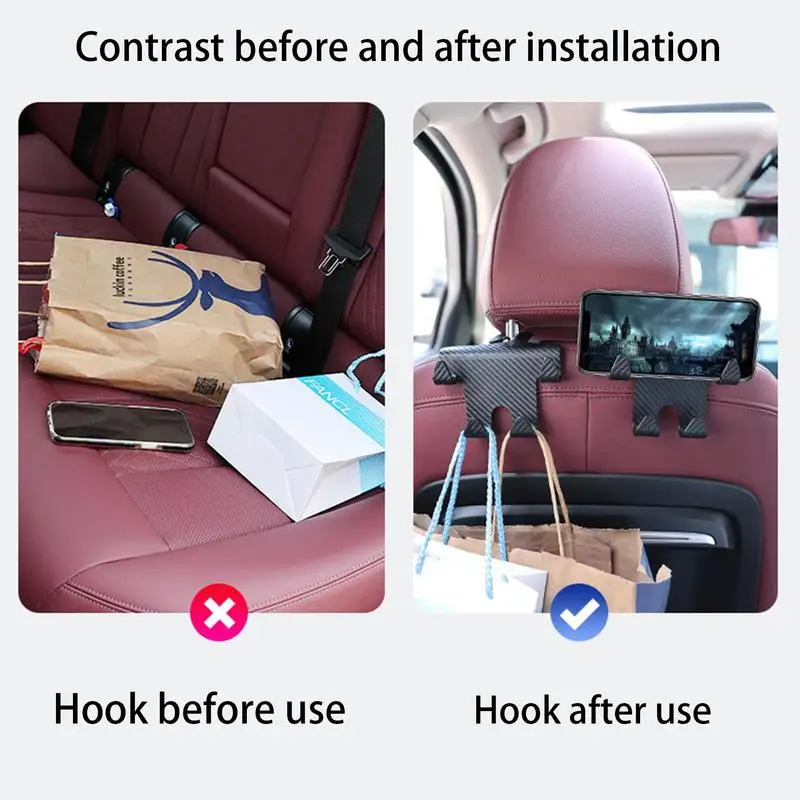 Крючки для подголовника автомобильного сиденья, органайзер на заднее сиденье, крючок, многофункциональная вешалка для зонта, держатель для мобильного телефона, автомобильный интерьер