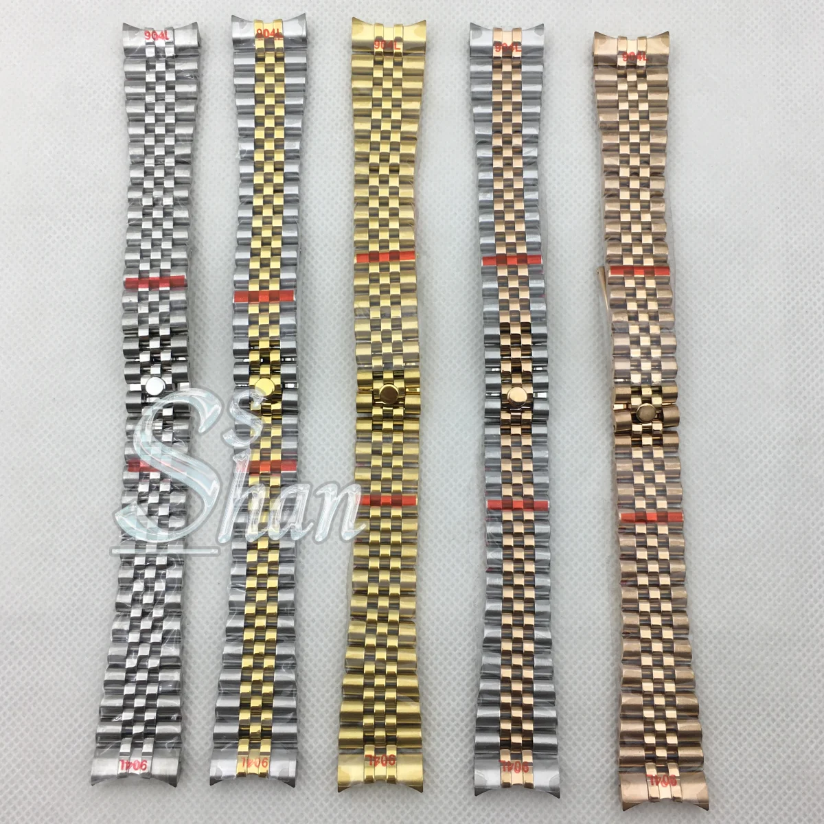 20MM Width Solid High Quality Presidential Stainless Steel Strap Wristband Curved End Screw Links Deployment Clasp