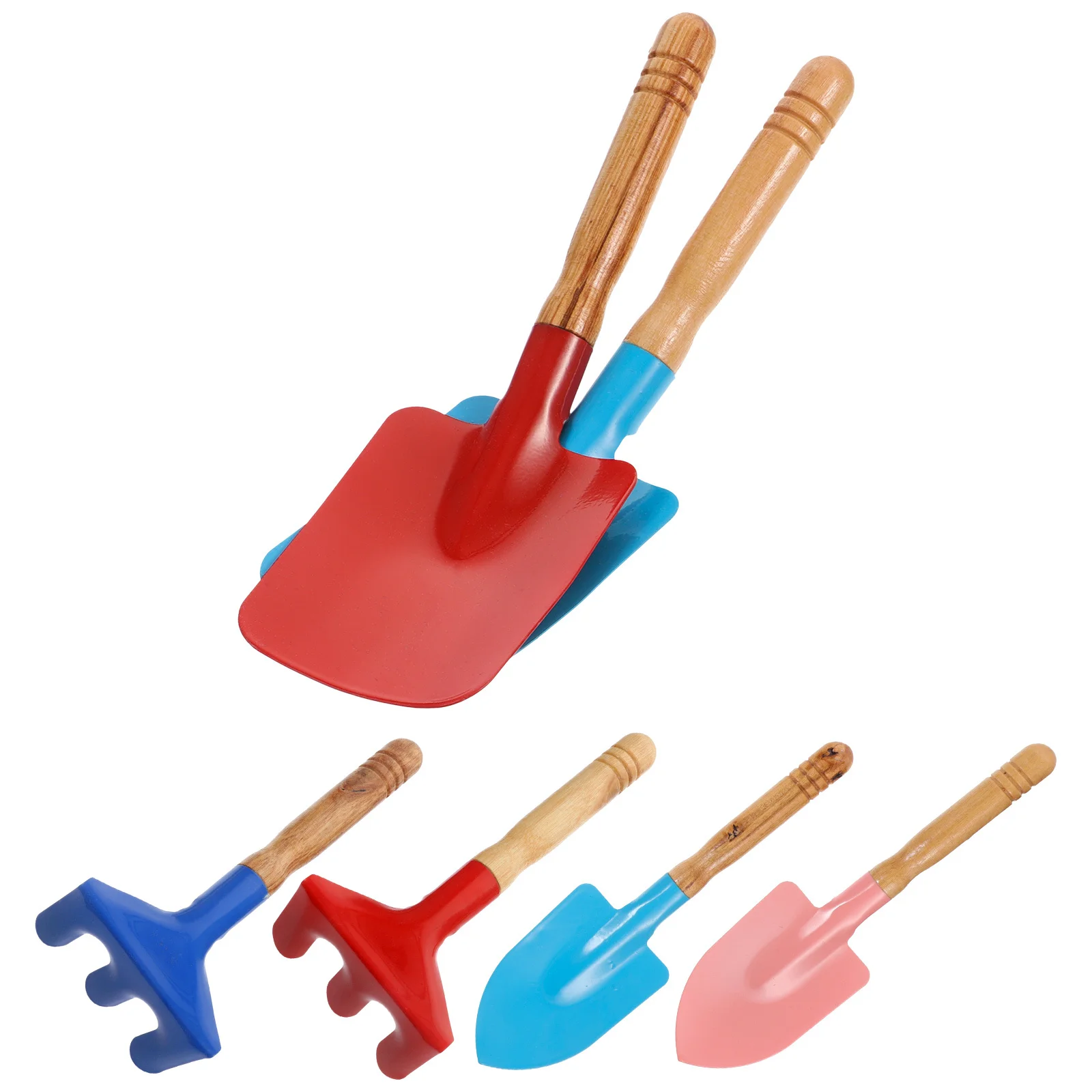 6-delige mini-tuingereedschapset voor kinderen Sterk ijzer Bouwen Gemakkelijke grip voor zandtuin Spelen Hout Tuingereedschap Leuke buitenfamilieactiviteit