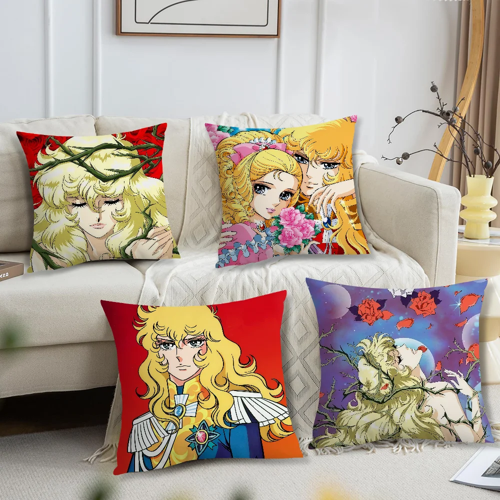 Manga anime a rosa de versalhes senhora oscar capa de almofada para travesseiro impressão sofá decoração casa sala escritório nordicsimplicidade